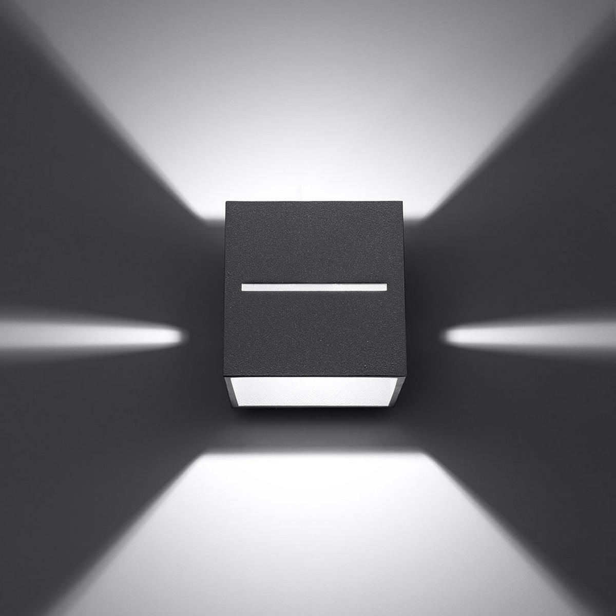 WANDLEUCHTE Aluminium Grau Up & Down - Grau, Metall (10/12/10cm)