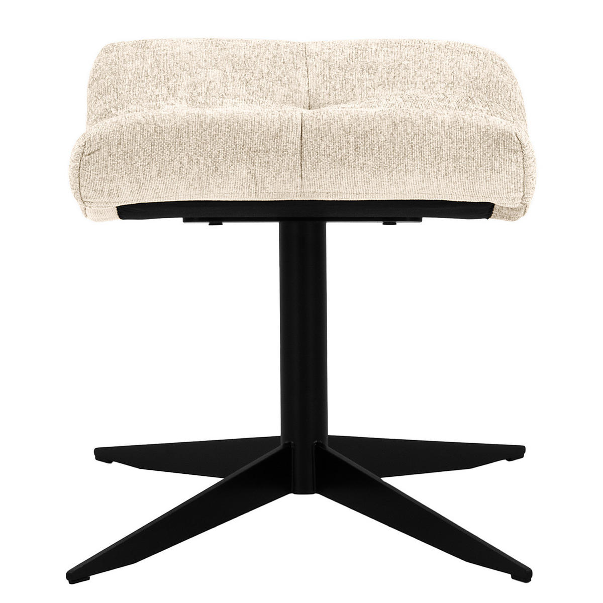 POLSTERHOCKER - Beige/Schwarz, Textil/Metall (67/47/50cm) - home24