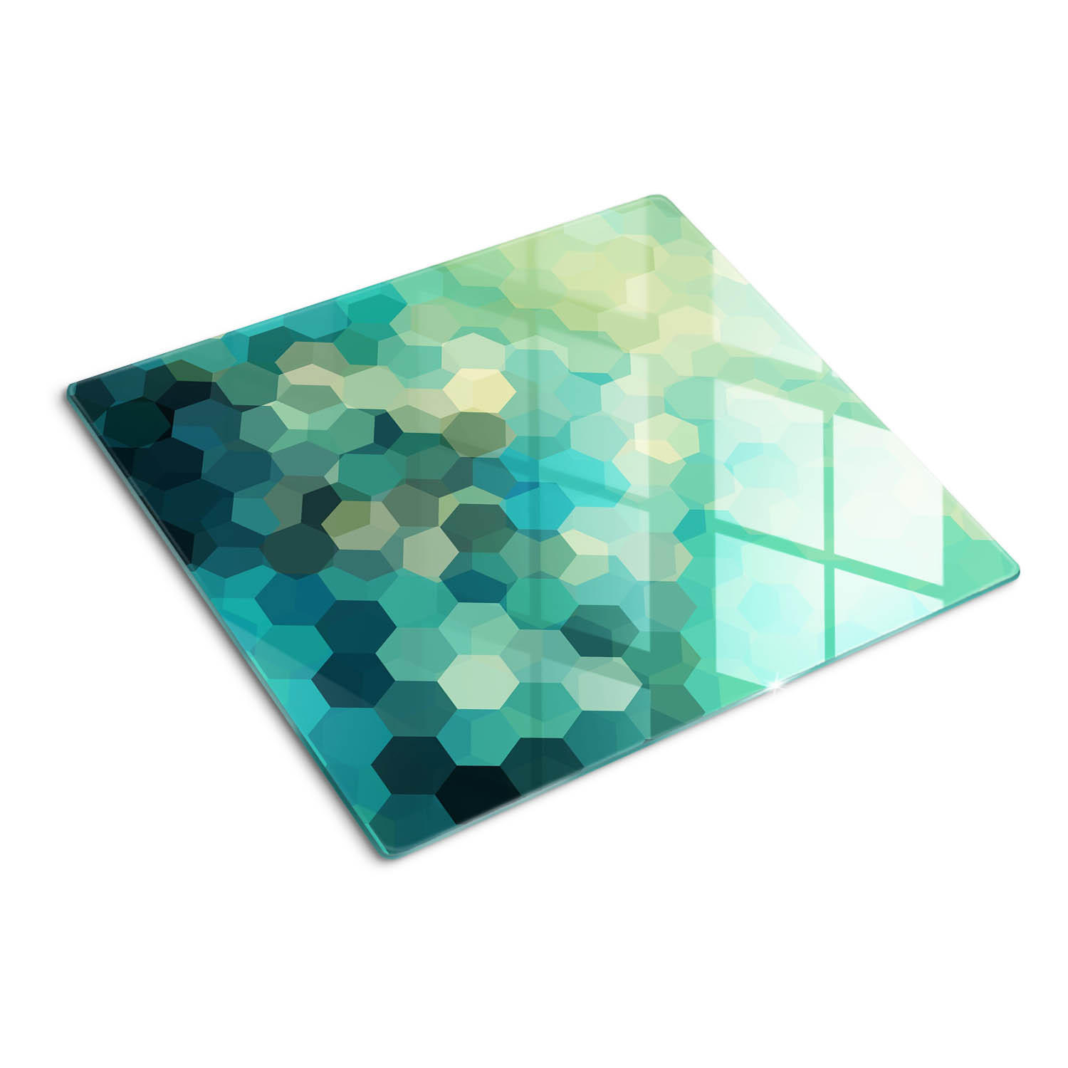 GLASPLATTE 60x52 cm Abstrakt - Blau, Glas (60/0.4/52cm) - TULUP