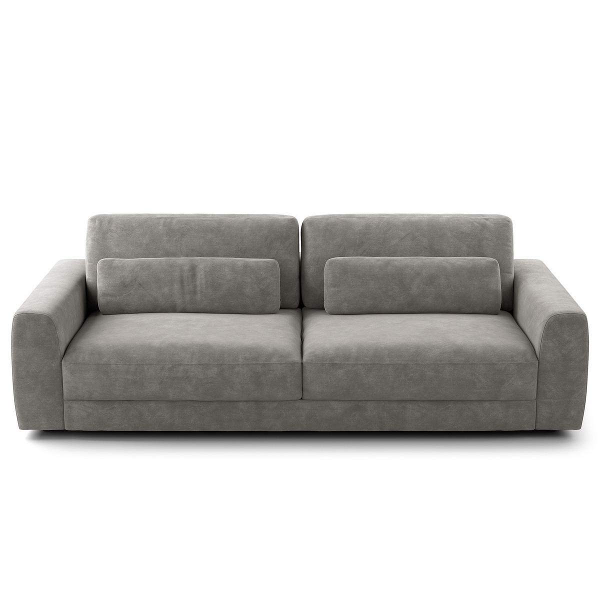 3-SITZER SOFA - Schwarz/Grau, Kunststoff/Textil (252/80/117cm) - home24