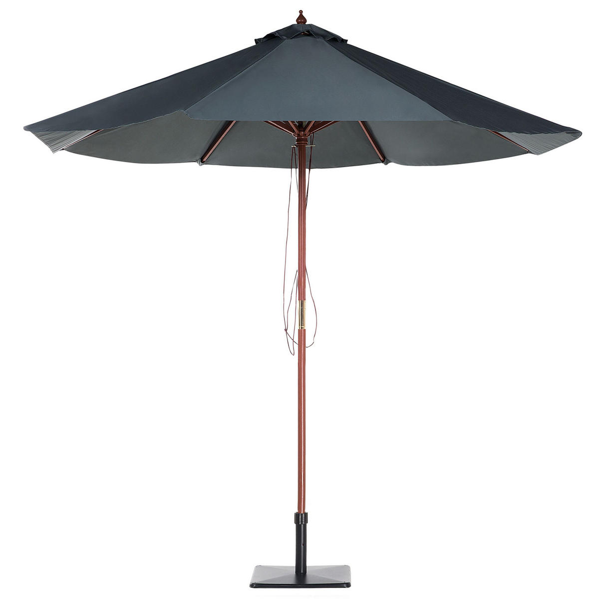 SONNENSCHIRM 270 cm dunkelgrau Toscana - Dunkelgrau/Dunkelbraun, Textil (270/270cm) - Beliani