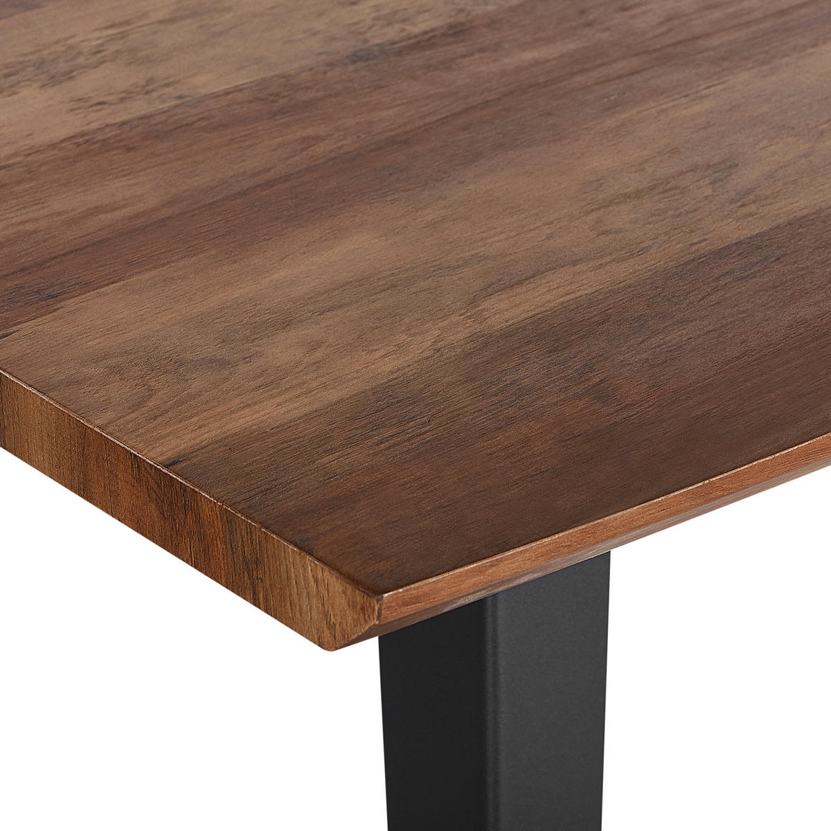 ESSTISCH 160/90/76 cm Dunkelbraun, Schwarz Rechteckig Witney - Dunkelbraun, Holzwerkstoff (160/90/76cm) - Beliani