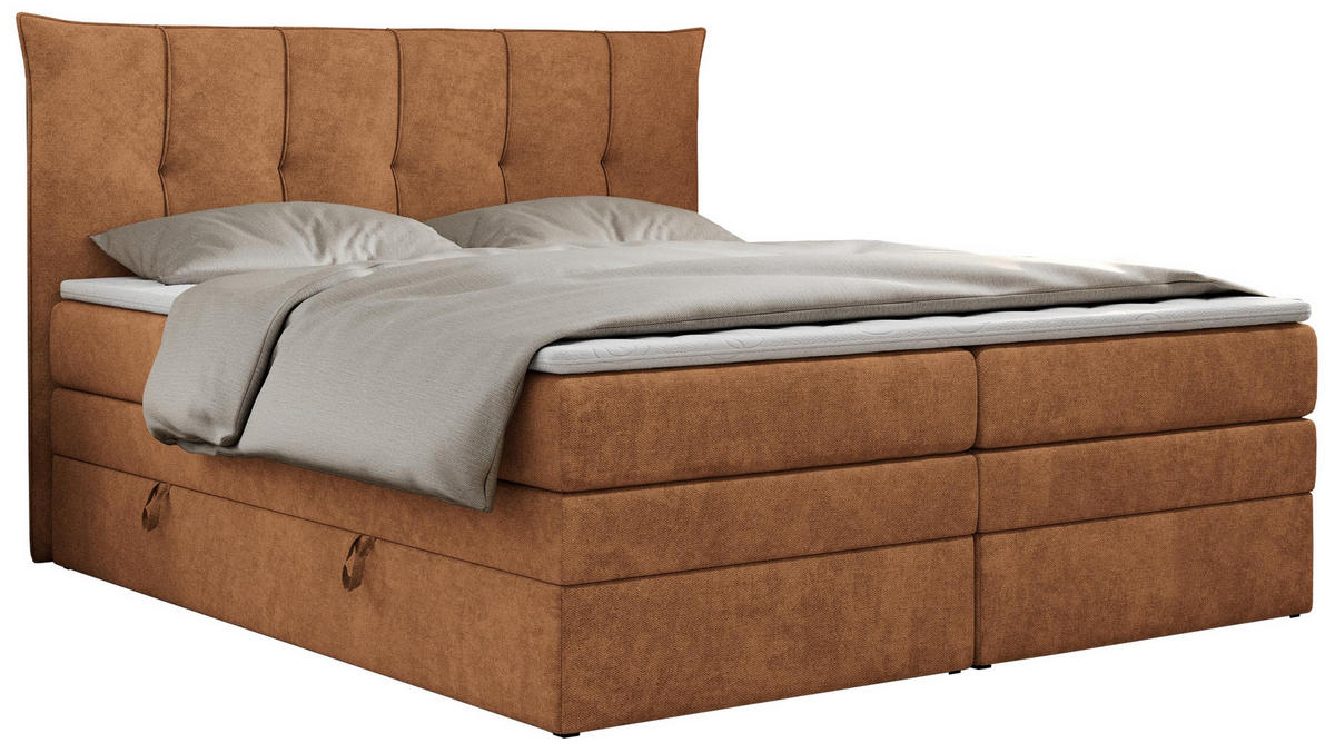 BOXSPRINGBETT PREMIUM 10 KING 120/200 Orange Struktur - H3 - Orange, Holz/Textil (120/200cm) - MKS