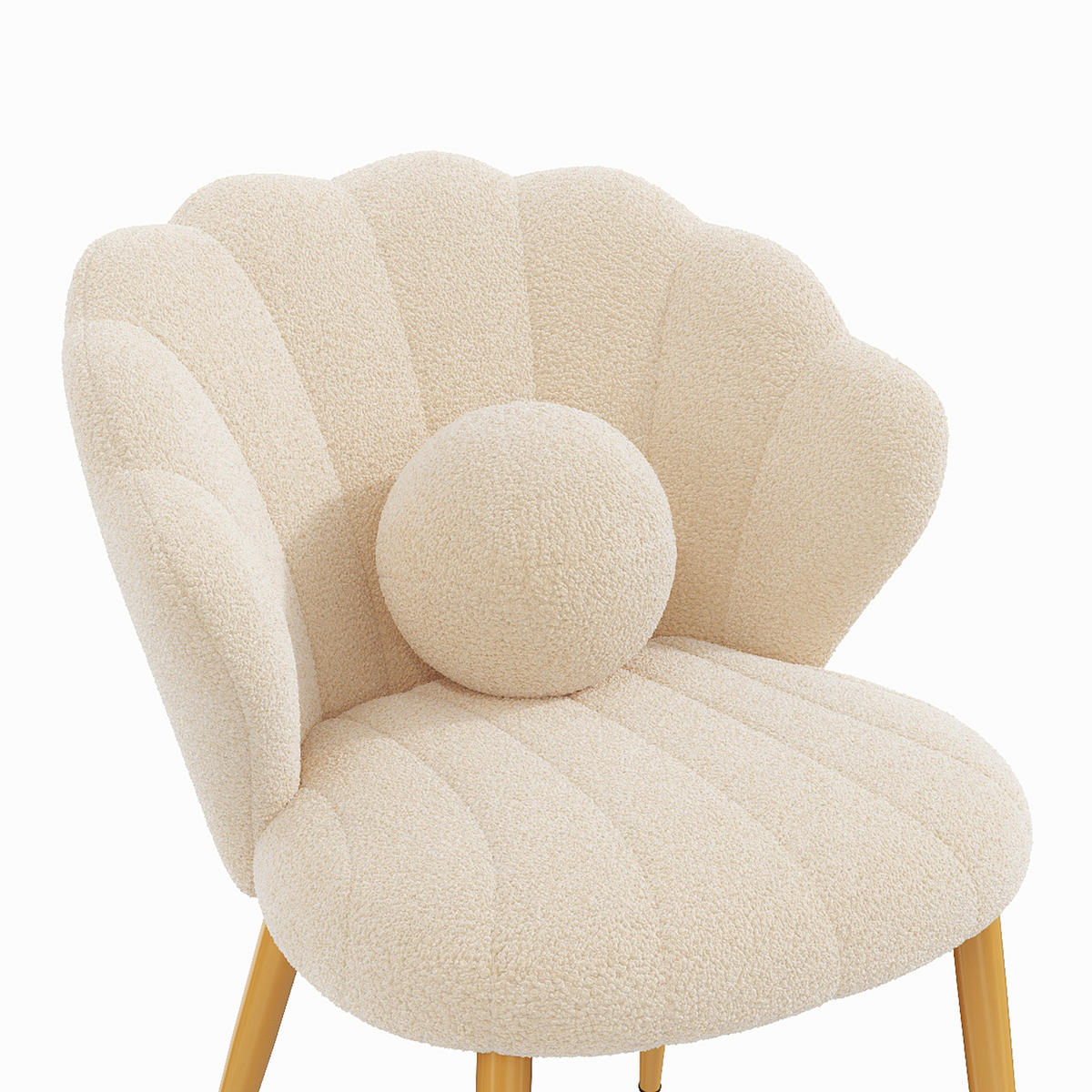 STUHL-SET 2 Stück Muschel-Design, DE-42124, Beige - Beige, Holzwerkstoff (62.5/83/60cm) - ComfortXL