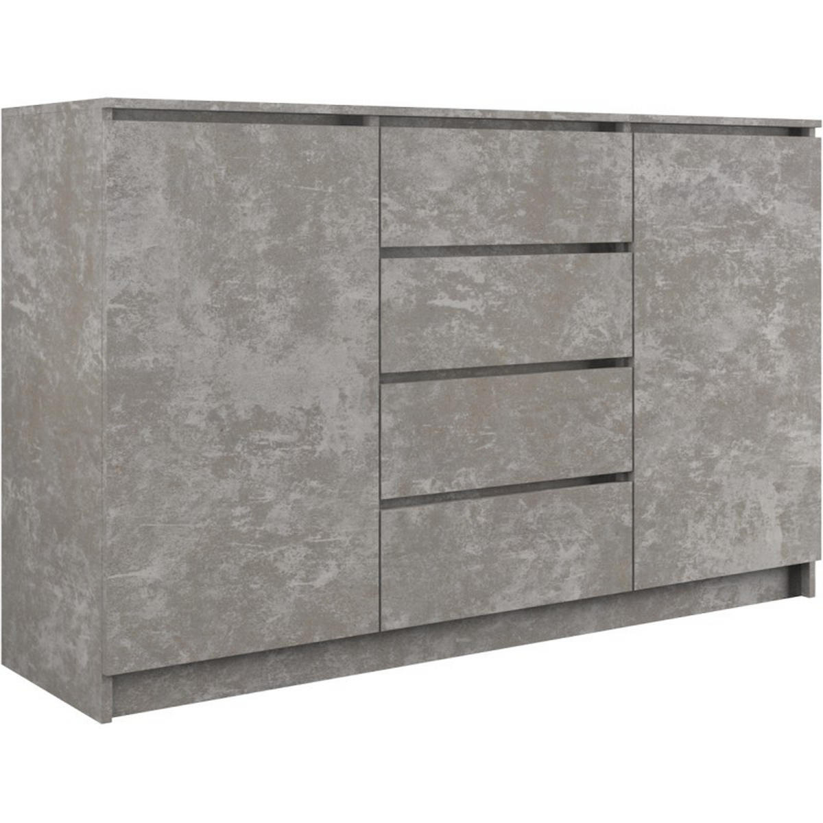 KOMMODE 2d4s 140 beton - Grau, Holzwerkstoff (140/99/35cm) - roe furniture