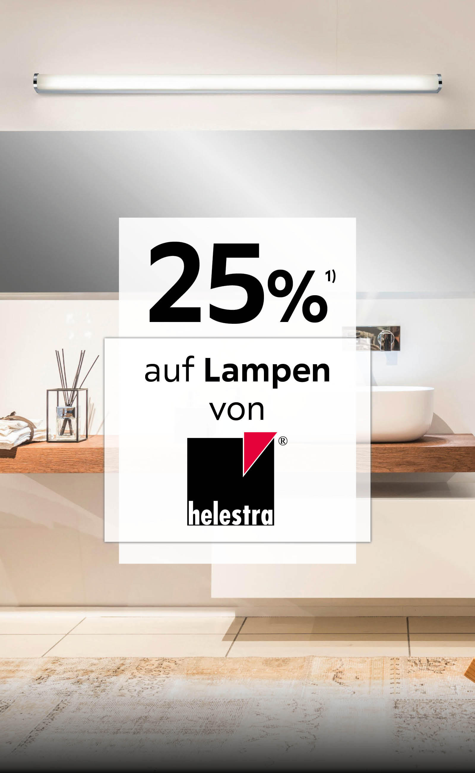 25 % auf Lampen von Helestra