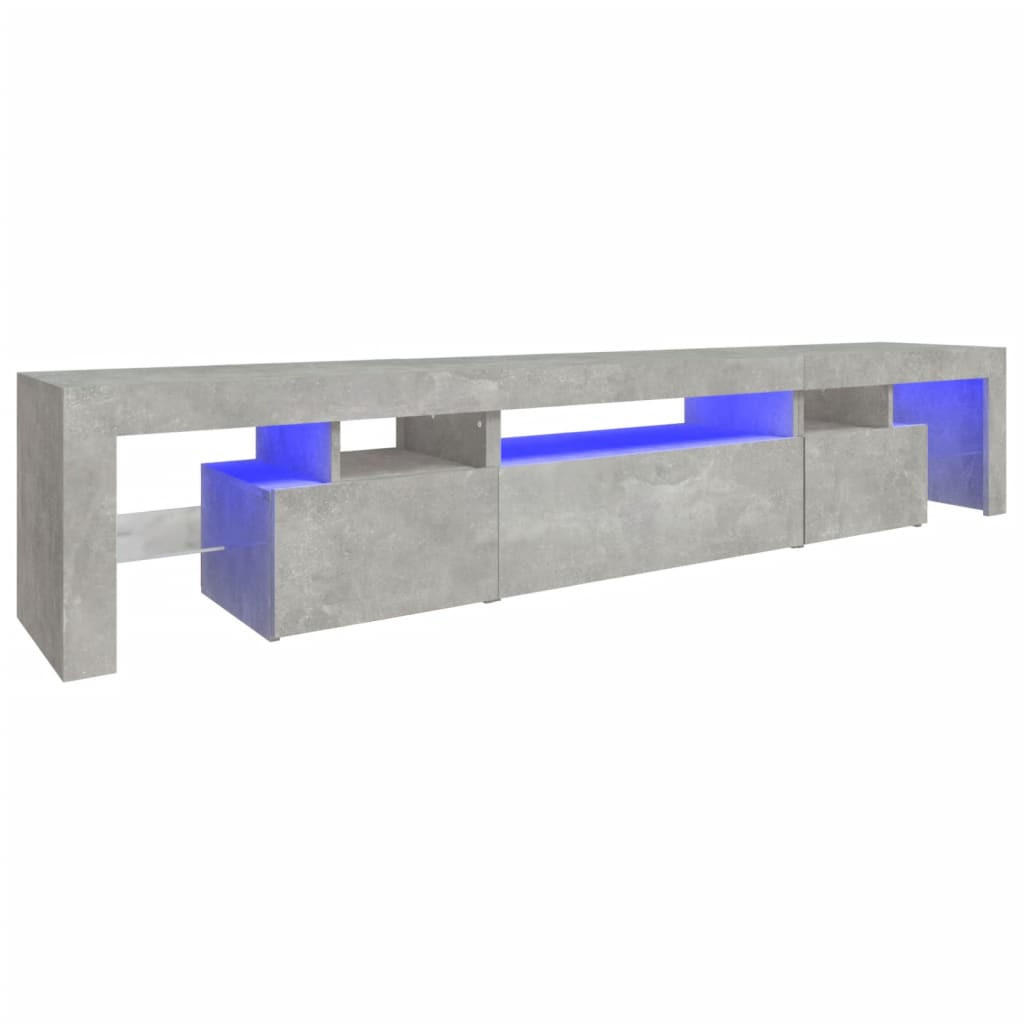 TV-SCHRANK Mit Led-Leuchten Betongrau 215/36,5/40 Cm - Grau, Holz (215/40/36.5cm) - vidaXL