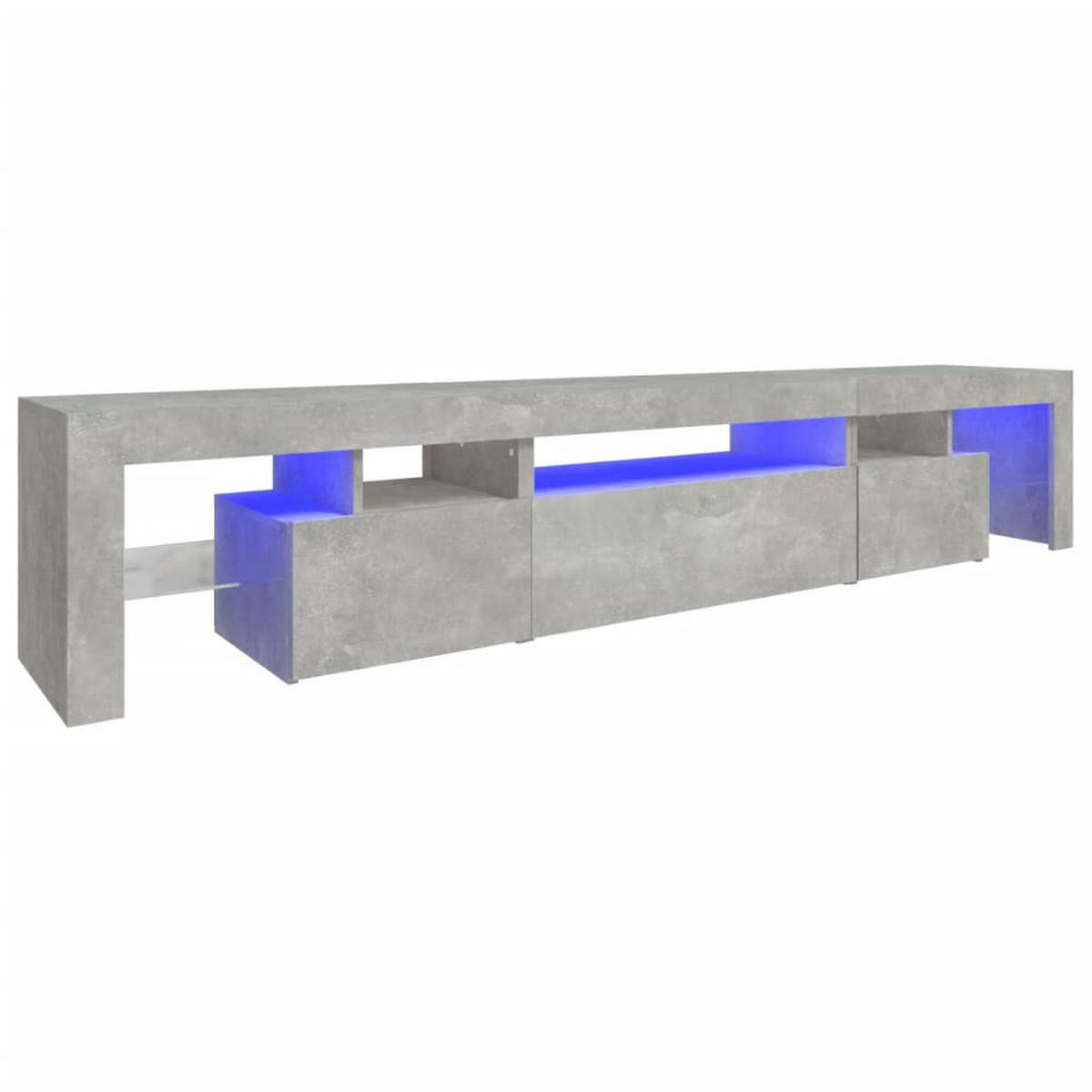 TV-SCHRANK Mit Led-Leuchten Betongrau 215/36,5/40 Cm - Grau, Holz (215/40/36.5cm) - vidaXL