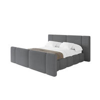 POLSTERBETT mit Bettkasten, Fußteil und Lattenrost, Bett mit Matratze H3/H4 - NILO-Z 200x200 Dunkelgrau - Graphitfarben, Holzwerkstoff/Textil (200/200cm) - ALTDECOR