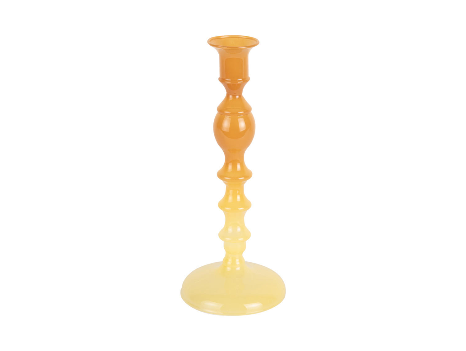 KERZENHALTER Grato Mecer Gelb 9/9/22.5 cm - Gelb, Glas (9/22.5/9cm) - Present Time