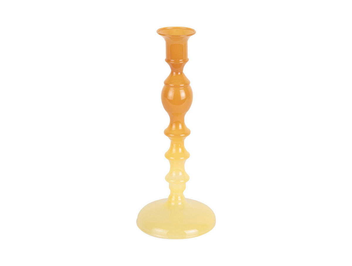 KERZENHALTER Grato Mecer Gelb 9/9/22.5 cm - Gelb, Glas (9/22.5/9cm) - Present Time