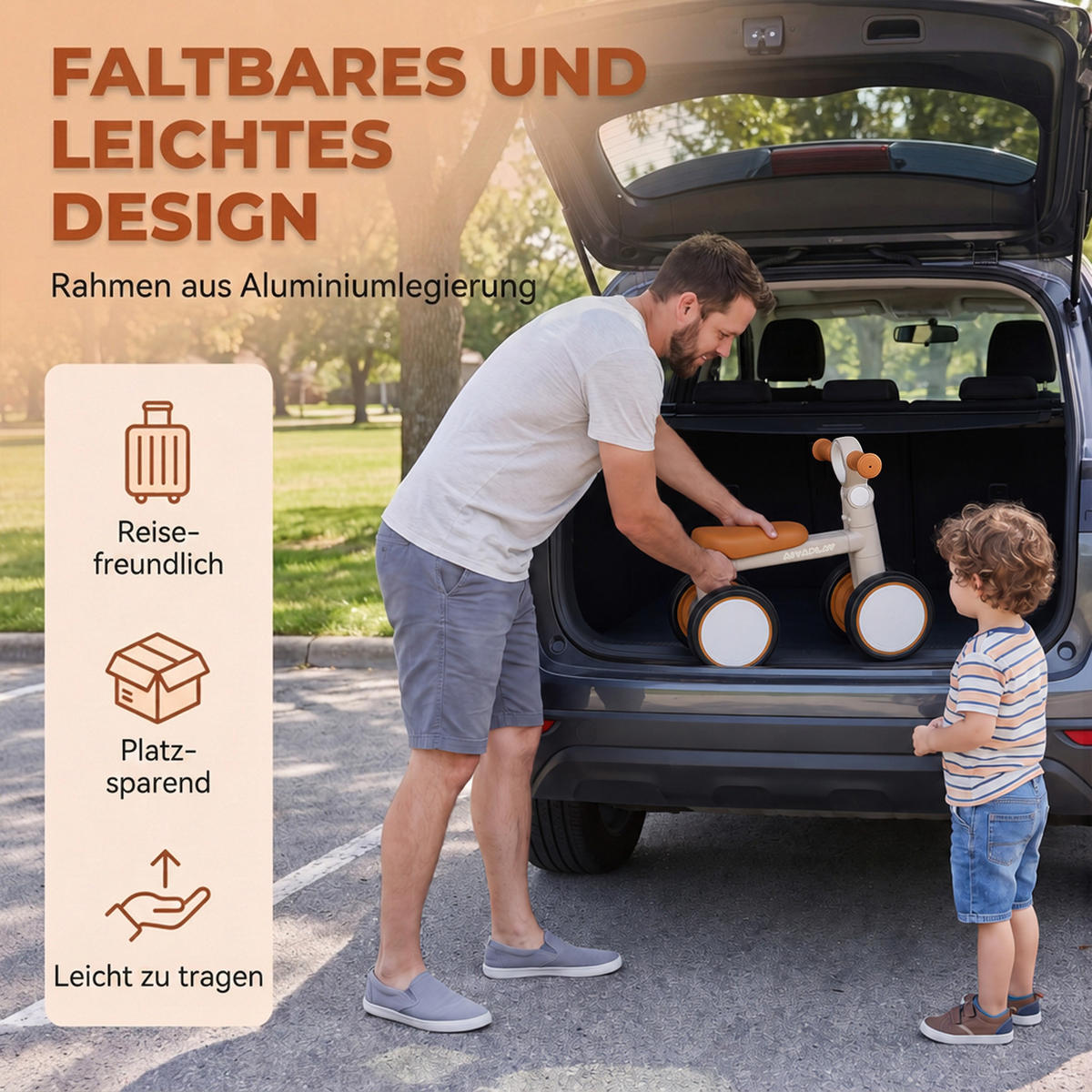 KINDERLAUFRAD Aluminiumlegierung EVA Cremeweiß - Creme, Metall (57/28.5/40cm) - AIYAPLAY