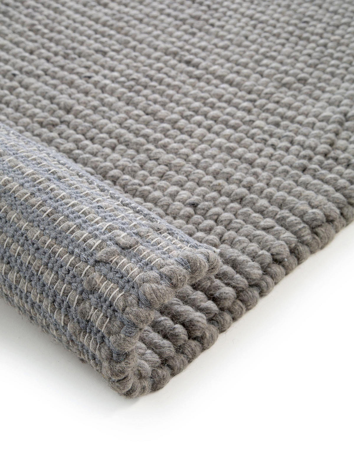 WOLLTEPPICH Beads Grau 80x150 cm - Grau, Textil (80/150cm) - benuta Pure