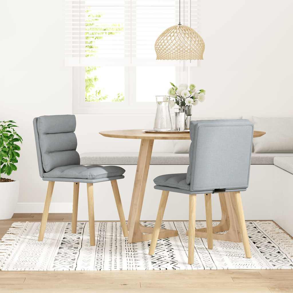 ESSZIMMERSTÜHLE 2 Stk. Hellgrau Stoff 45*54*86cm - Hellgrau, Metall (45/86/54cm) - ZMH