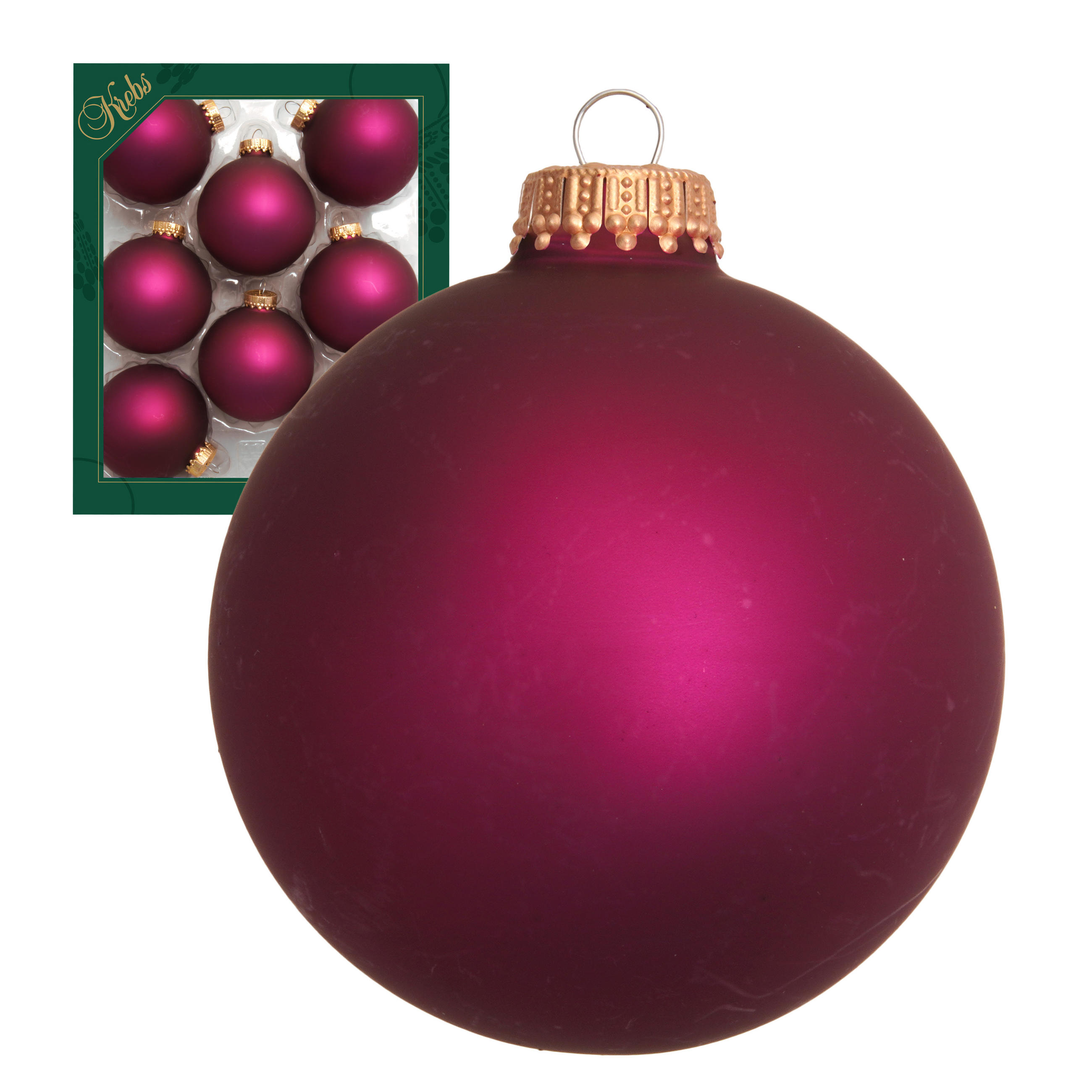 Krebs Glas Lauscha Christbaumkugeln Rot 7x7x7 cm