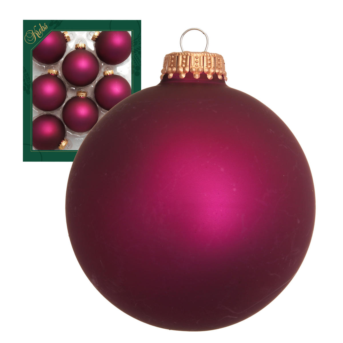 CHRISTBAUMKUGELN Uni-Design Marilou Rot 7cm (Glas / 8 Stk.) - Rot, Glas (7/7/7cm) - Krebs Glas Lauscha