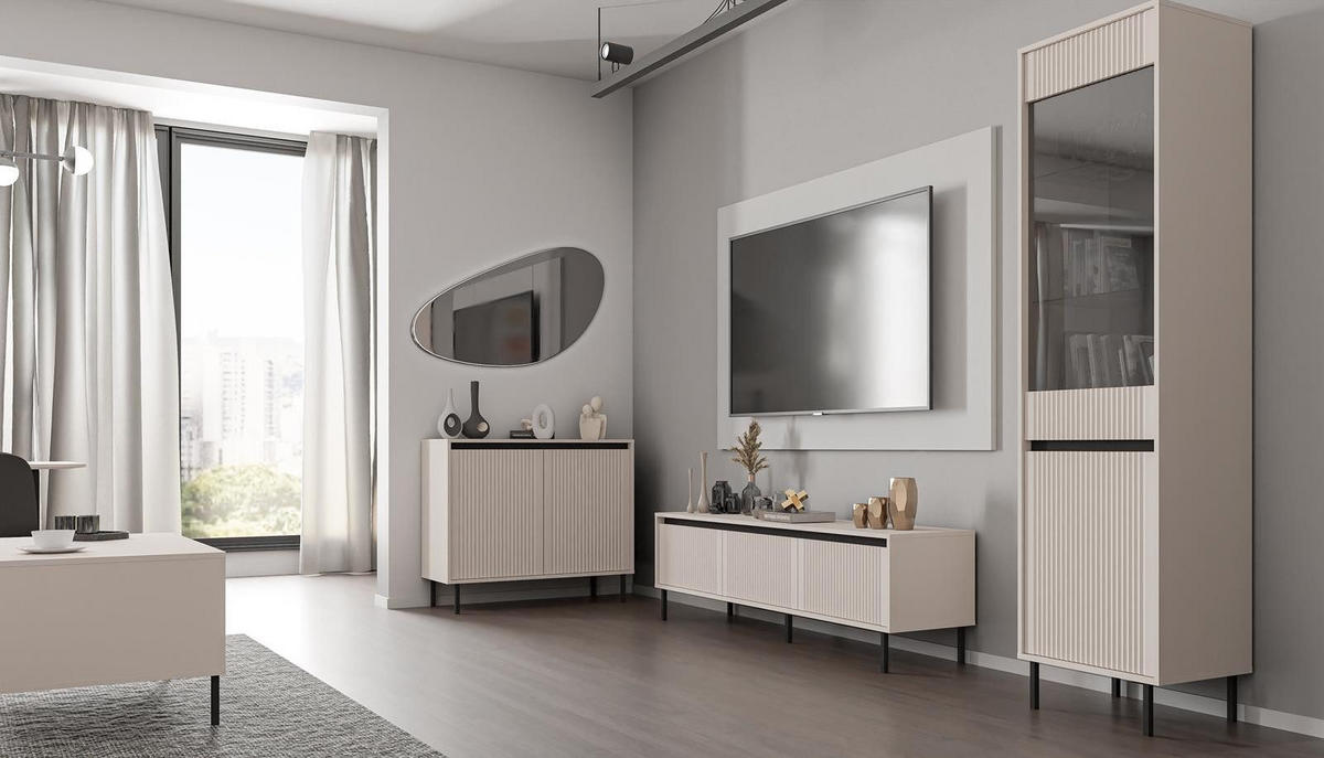 TV-SCHRANK auf Füßen CIAO beige - Beige, Holzwerkstoff (178/65/40cm)