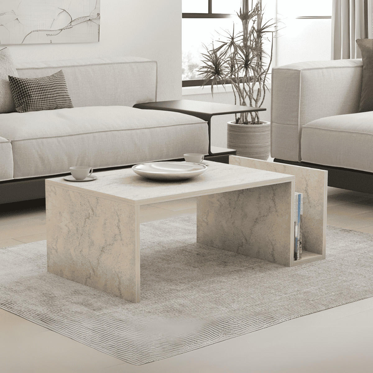 COUCHTISCH - memo 86,8/50/32,4 cm - Beige, Holzwerkstoff (86.8/50/32.4cm) - Calicosy