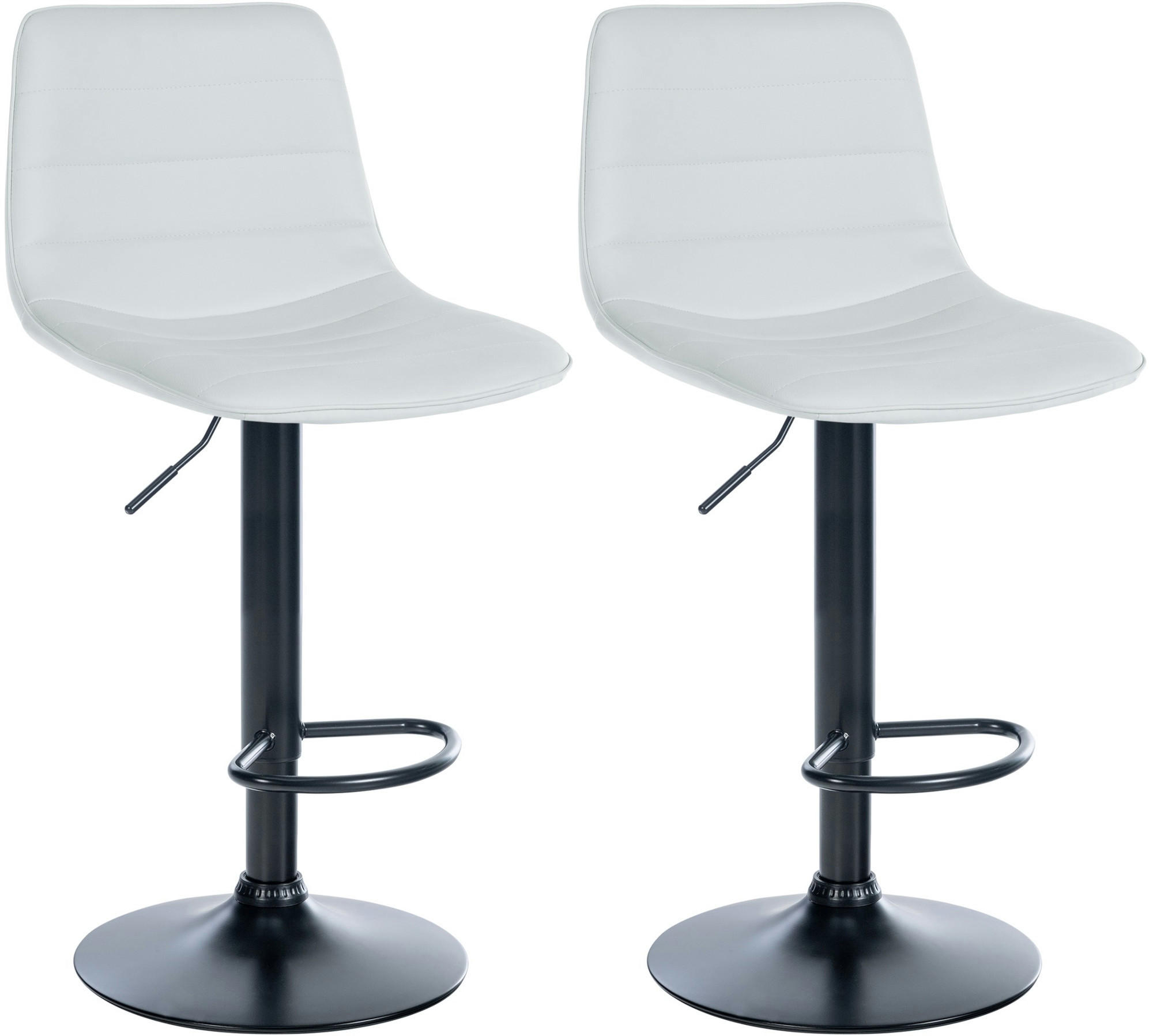 BARHOCKER 2er Set Lederlook weiß - Weiß, Textil/Metall (45/89/46cm) - CLP