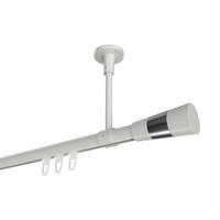 INNENLAUF-GARDINENSTANGEN-SET Sonette Tanara 160 cm, 1-läufig, 20 mm Ø Weiß - Chromfarben/Weiß, Metall (160cm) - INTERDECO