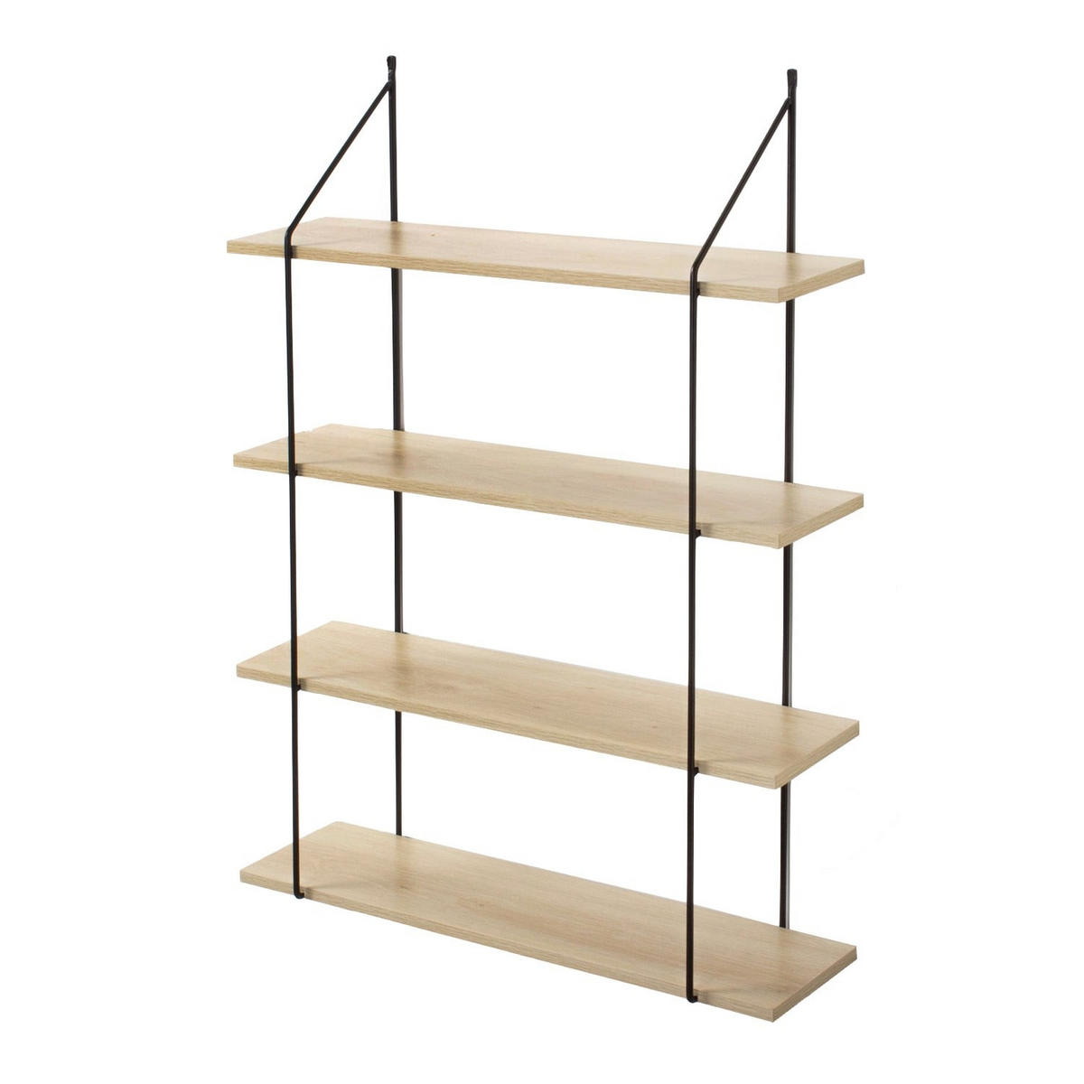 WANDREGAL mit 4 Regalebenen im Holzdekor L60 cm - Eichefarben, Holzwerkstoff (16/80/6.8cm) - Calicosy