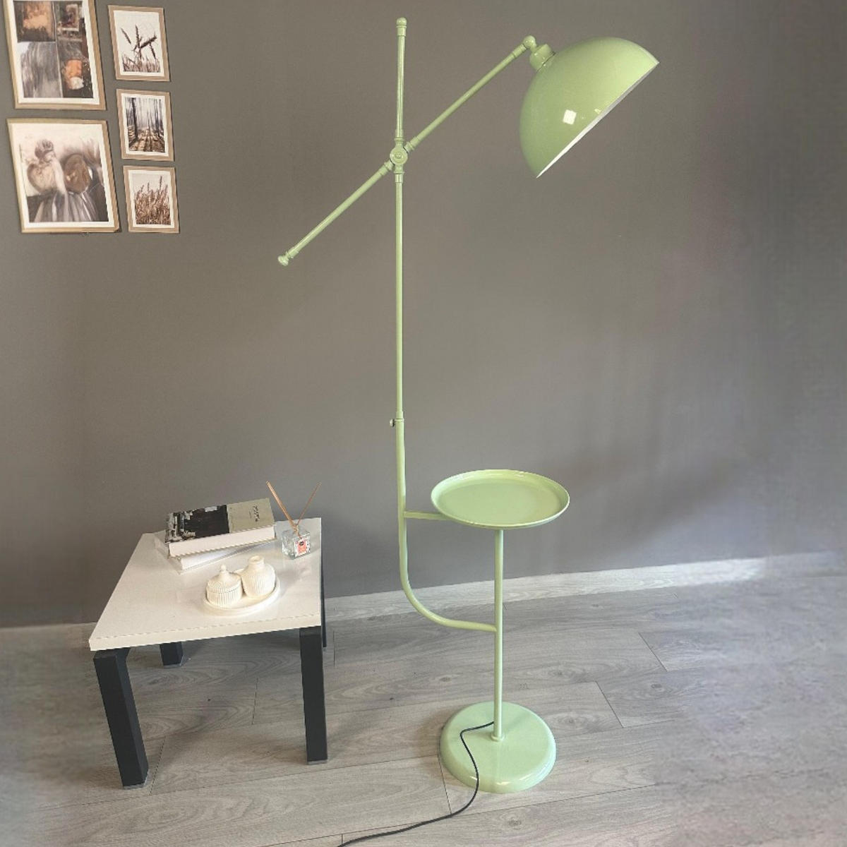 STEHLAMPE Raxon - Mintgrün, Metall (30/30/165cm) - Bamyum