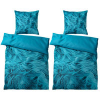 BETTWÄSCHE 4-teilig Fluffy - Blau, Naturmaterialien (135/200cm) - Sanilo