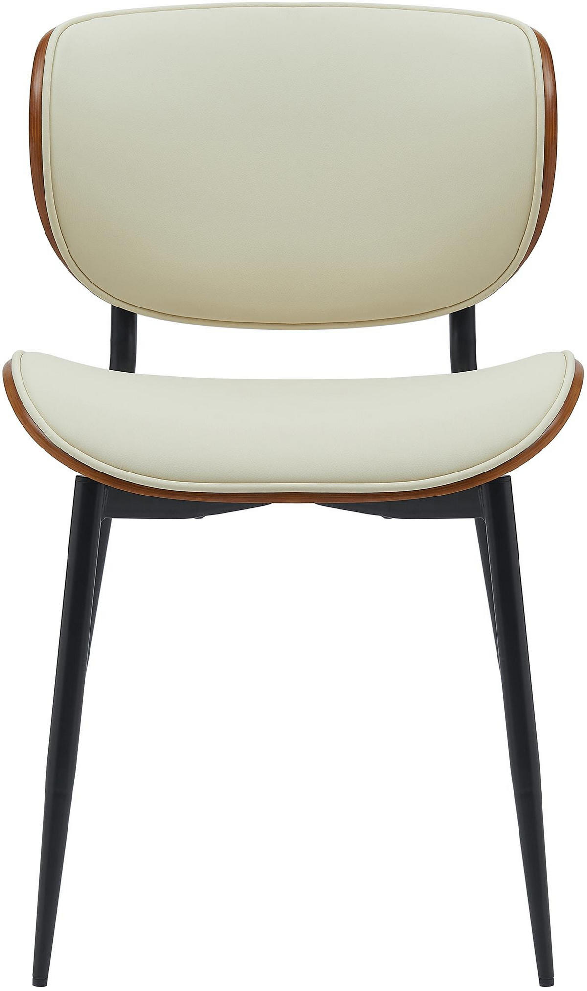 STUHL Lederlook walnuss/creme - Walnussfarben/Creme, Textil/Metall (50/80/54cm) - CLP