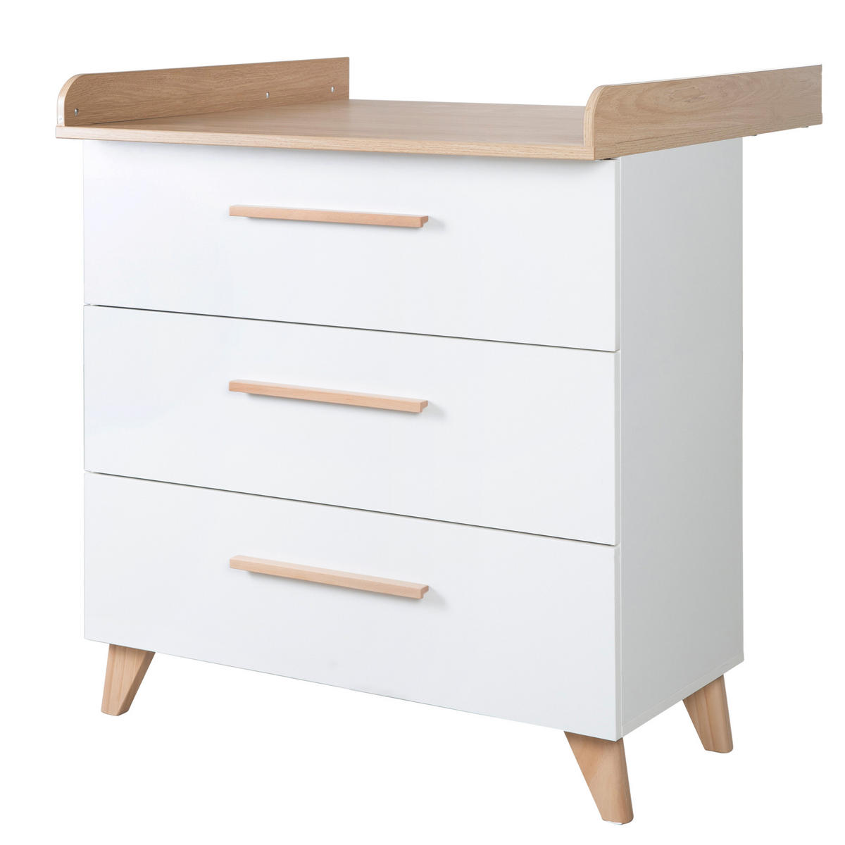 BABYZIMMER Leon 3-teilig III - Weiß, Holz (1/1/1cm) - Roba