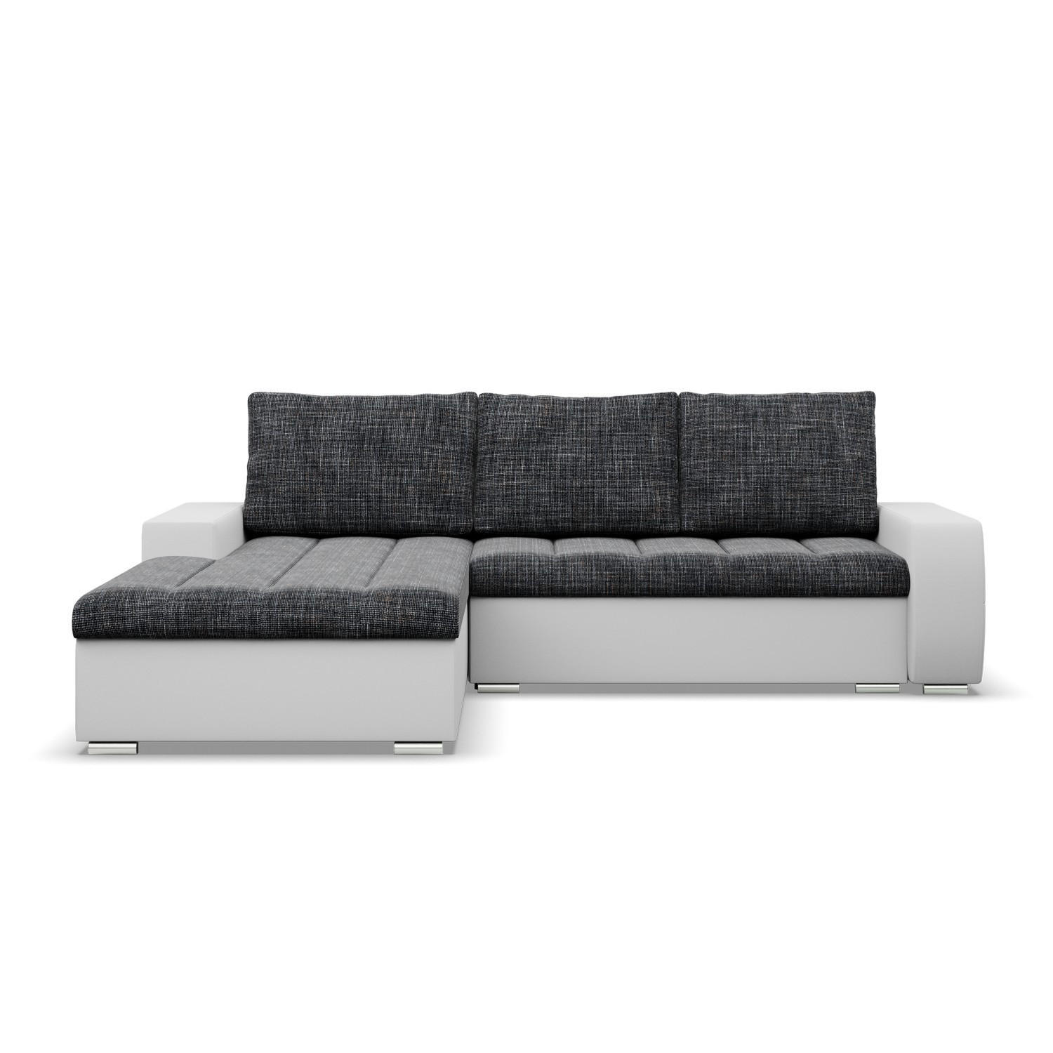 ECKSOFA MIT SCHLAFFUNKTION AURORA LINKS, Schwarz + Grau - Schwarz/Grau, Textil (243/200cm)