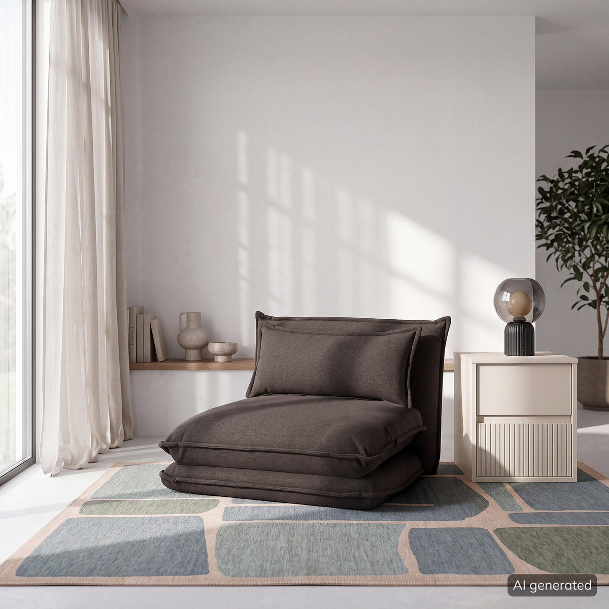 SCHLAFSESSEL - Anthrazit, Textil (78/56/74cm) - home24