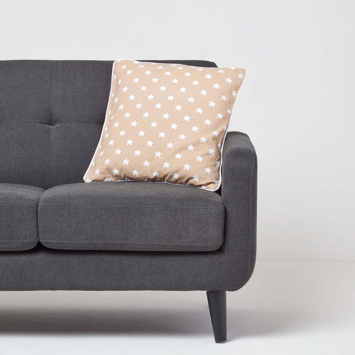 KISSENHÜLLE Sterne 45/45 cm, 100% Baumwolle - Beige, Textil (45/45cm) - Homescapes