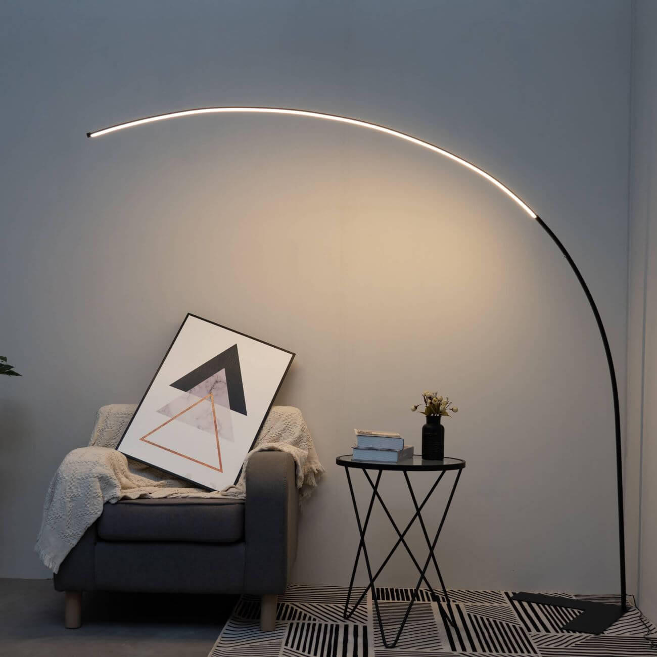 STEHLEUCHTE Avellino, Schwarz, 200cm, Dimmbar - Schwarz, Metall (200/200/200cm) - KOSILUM