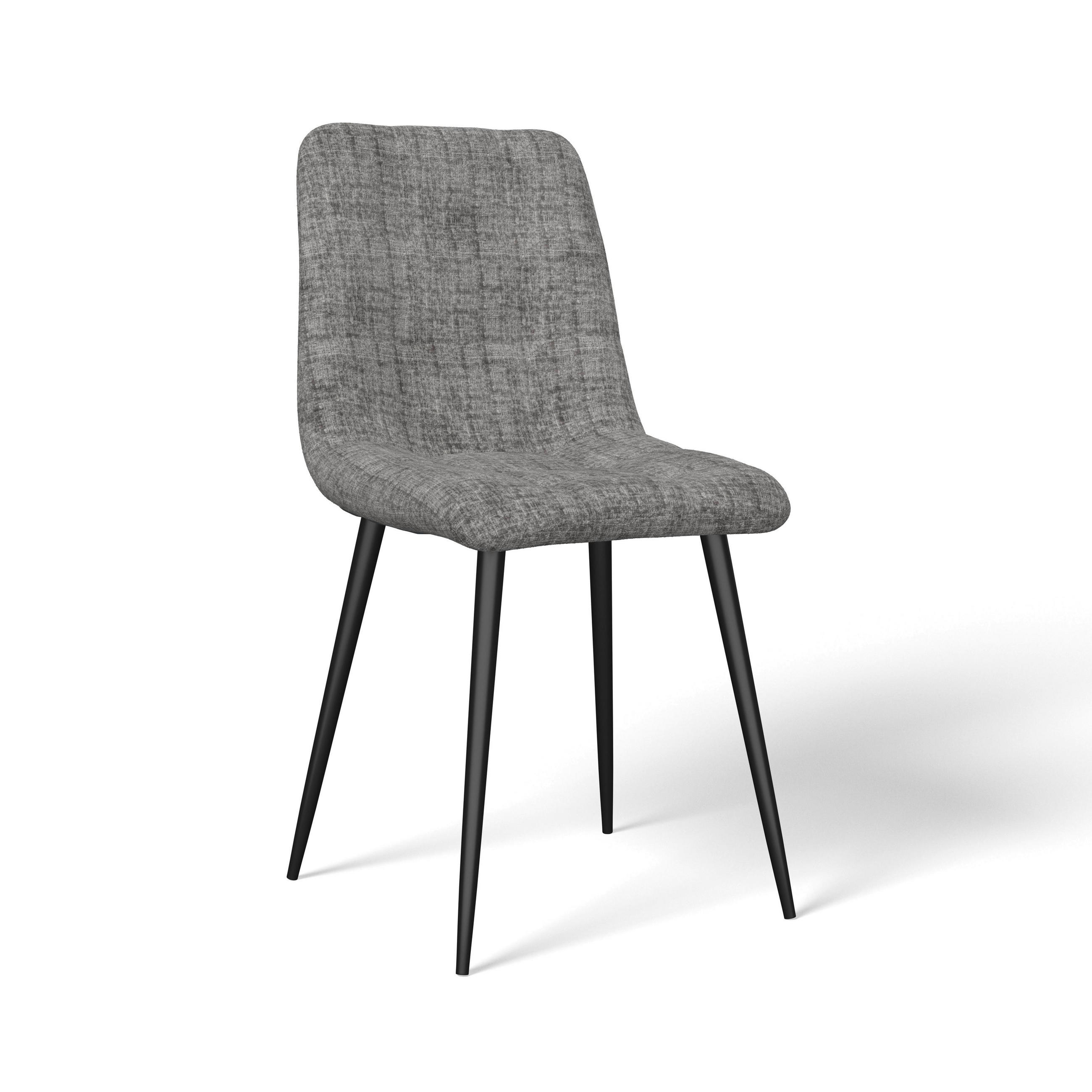 STUHL Mino Hellgrau Webstoff Gepolstert - Hellgrau, Holz (46/88/54cm) - Bessagi Home