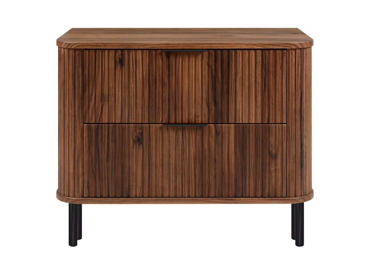BADEZIMMERSCHRANK : Farbe Eiche-Nussbaum, Griff schwarz, Füße schwarz, 80 x 41,5 x 66,7 cm - Schwarz/Braun, Holzwerkstoff (80/66.7/41.5cm) - 3XE LIVING