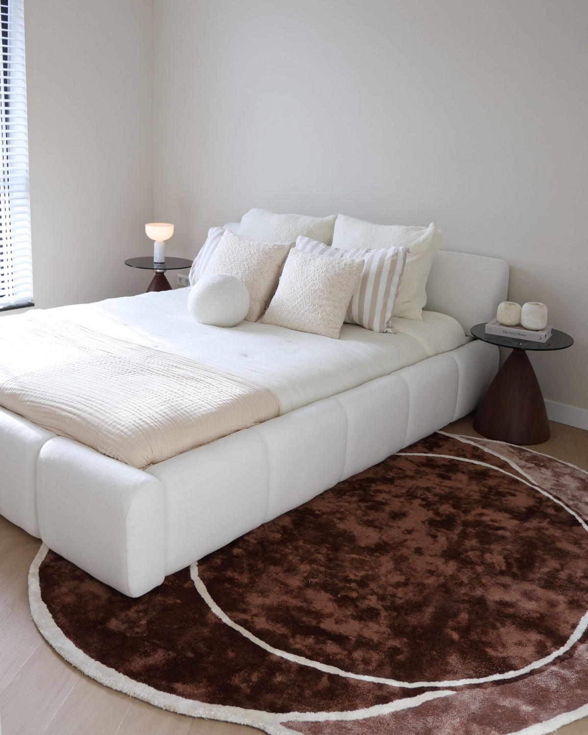POSTEL s roštem 160/200 cm Látka Krémově bílá Orville - krémová, textil (160/200cm) - Beliani
