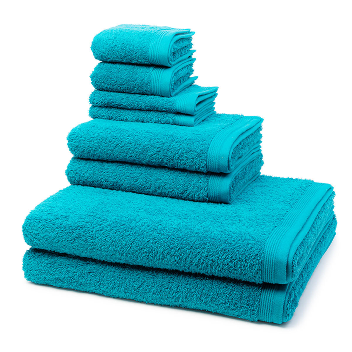 FROTTIERSET Superwuschel 8-teilig - Türkis, Textil (50/100cm) - MÖVE