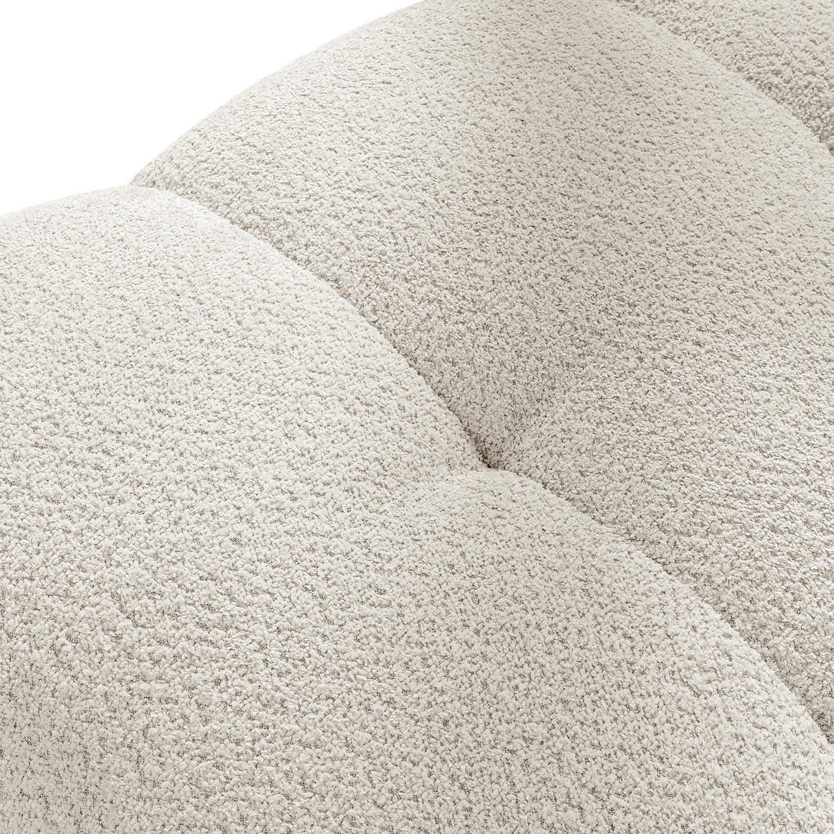 POUF LIRA, Weiß, Bouclé - Weiß, Holz/Holzwerkstoff (96/43/50cm) - KONSIMO®
