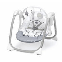 SCHAUKEL Wippe für Babys mit Spielzeugstange Midi | für 0-9 kg | Grau | 15 Melodien, 5 Naturgeräusche - Grau, Kunststoff (74/60/4cm) - Cam il Mondo del Bambino S.p.A.