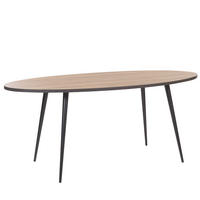 ESSTISCH 180/90/76 cm Dunkelbraun, Schwarz Oval Ottawa - Dunkelbraun, Holzwerkstoff (180/90/76cm) - Beliani