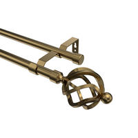 GARDINENSTANGE Olymp Paolo 120 cm, 2-läufig (ohne Ringe), 16 mm Ø Messing Antik - Messingfarben/Bronzefarben, Metall (120cm) - INTERDECO