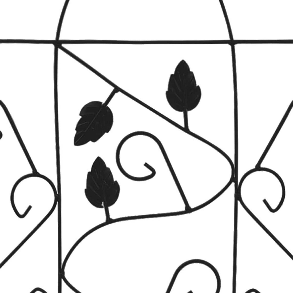RANKGITTER mit Blatt-Motiv, 40/100 cm, aus Eisen, Schwarz, 3er-Set - Schwarz, Metall (40/100/1cm) - vidaXL