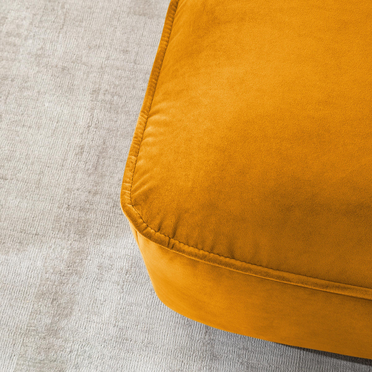 POLSTERHOCKER - Schwarz/Orange, Kunststoff/Textil (99/40/82cm) - home24