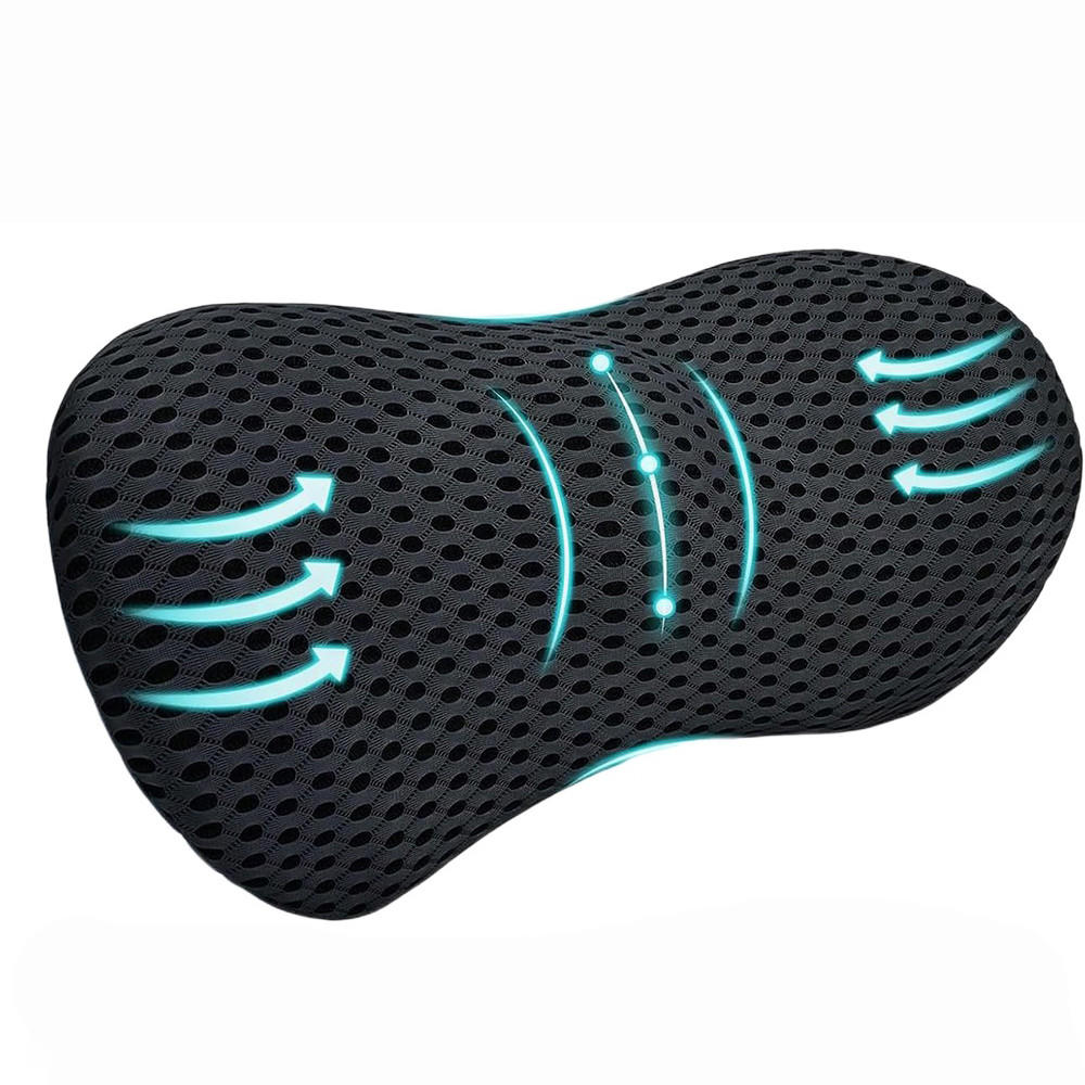 RÜCKENKISSEN Aus Memory-Schaum,46x23x11cm - Schwarz, Textil (20/30cm)