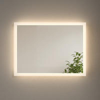 BADSPIEGEL mit Anti-Beschlag Touch-Taste Beleuchtung 80/60/3,5 cm - Weiß, Glas (60/3.5/80cm) - EMKE