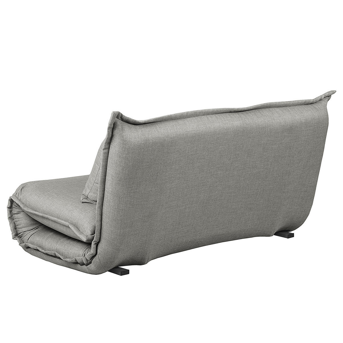 SCHLAFSOFA - Hellgrau/Schwarz, Textil/Metall (150/75/85cm) - home24
