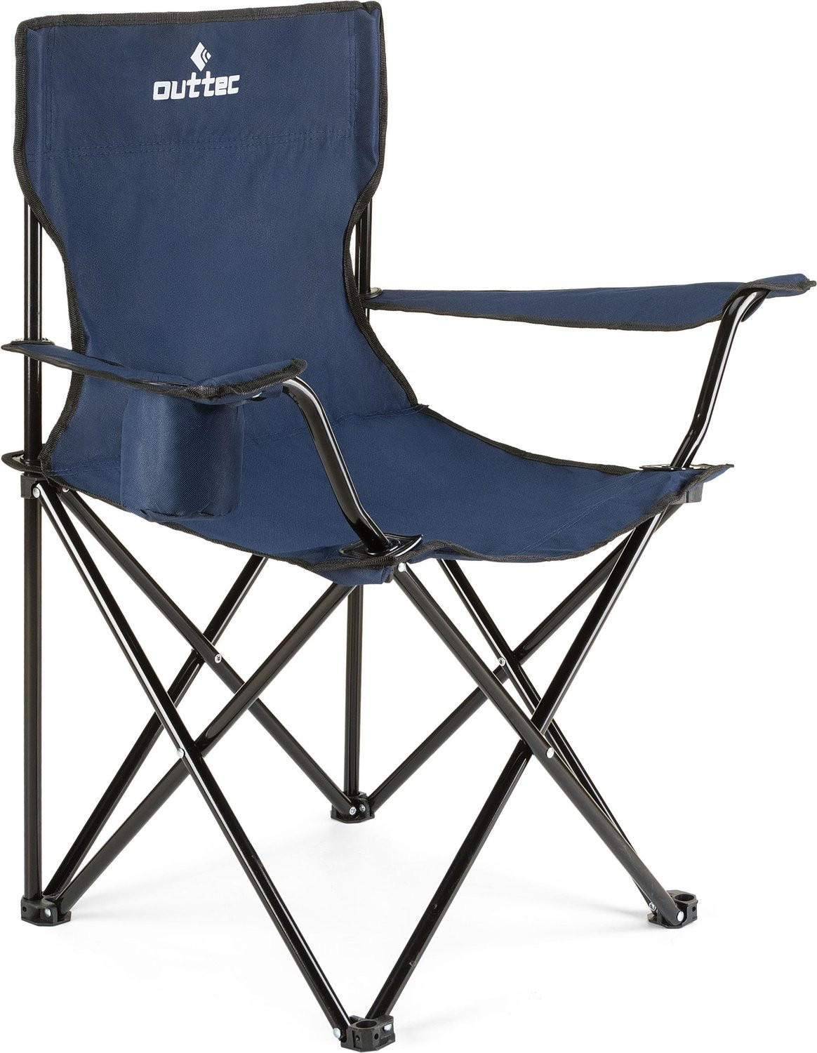 GARTEN-RELAXSESSEL mit Getränkehalter & Tragetasche - Dunkelblau, Textil (75/80/50cm) - Outtec