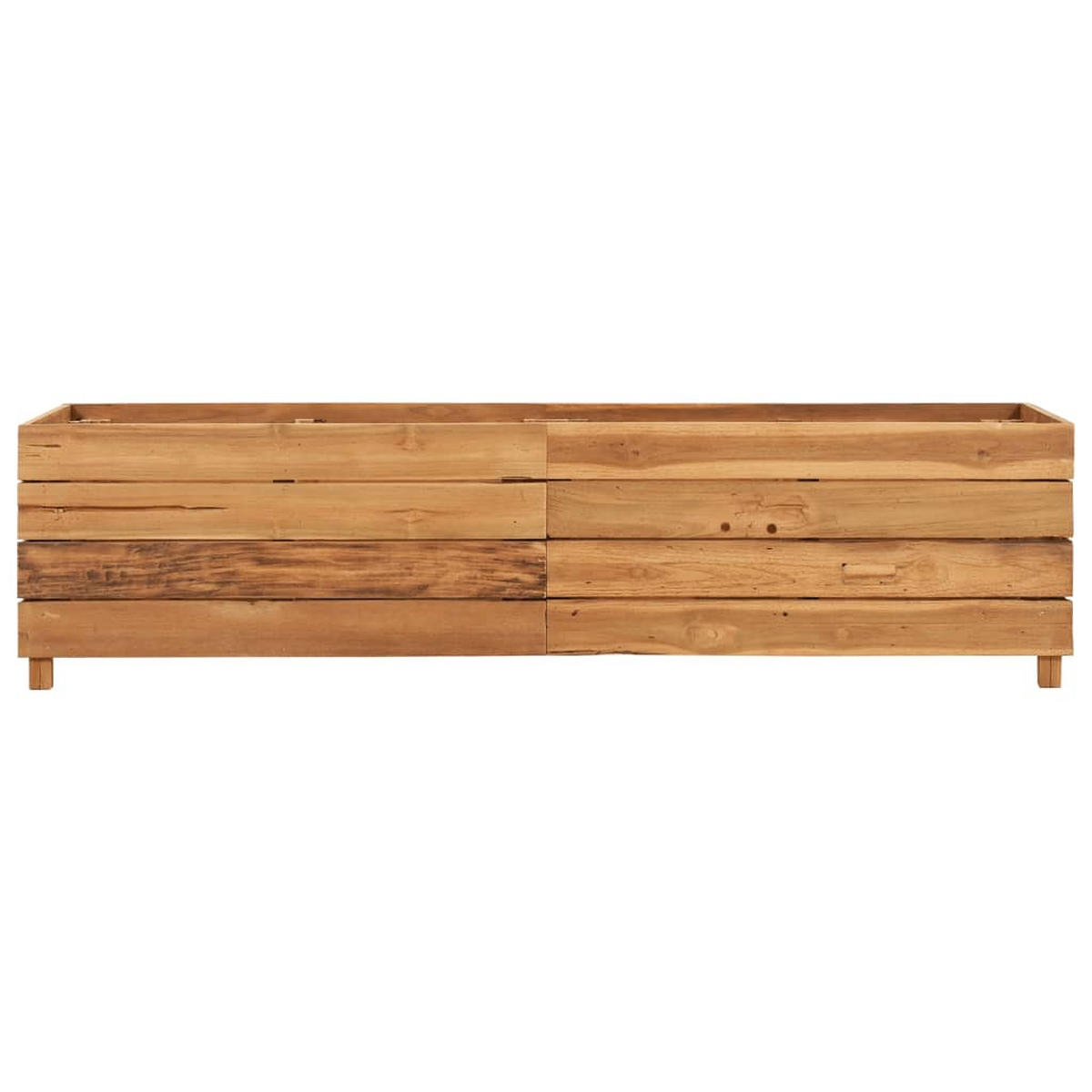 HOCHBEET 150x40x38 cm Teak Altholz und Stahl - Braun, Holz (150/38/40cm) - furnicato