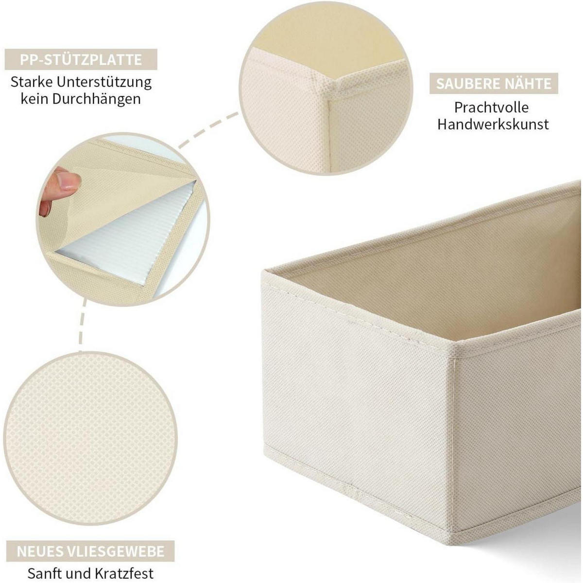 SCHUBLADEN Organizer 7er Set Beige - Beige, Textil (28/12/28cm)