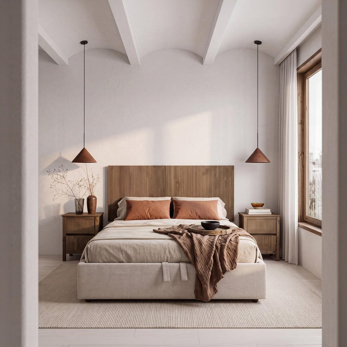 KOPFTEIL DOPPELTES Hanne Walnuss 170 cm x 75 cm - Walnussfarben, Holz (170/4cm) - Klast Home